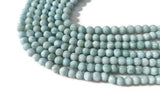 Larimar Round 5MM Beads 4A Quality, Natural Larimar ,Top Quality Length 40 cm - Larimar Beads , origin Dominican Republic