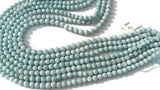 Larimar Round 5MM Beads 4A Quality, Natural Larimar ,Top Quality Length 40 cm - Larimar Beads , origin Dominican Republic