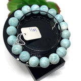 Larimar Bracelet 11M size Code# L12 Natural Super Quality Origin Dominican Republic Larimar Round bracelet Length 7.5 Inch Strech Cord .