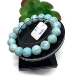 Larimar Bracelet 12M size Code# L10 Natural Super Quality Origin Dominican Republic Larimar Round bracelet Length 7.5 Inch Strech Cord .