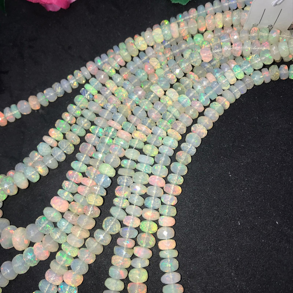 AA++ Quality Natural Ethiopian Opal Round Faceted Beads | Wholesale Ethiopian Opal | 3-5 MM | popular 16 Inches Necklace