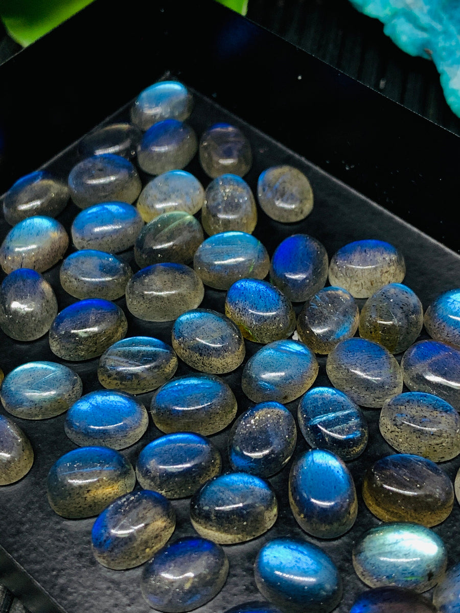 Labradorite Cabochon 6x8 mm - Pack of 8 Pieces - Code #A8 - Blue