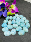 Larimar Cabochon • 10x14 mm Size • Pack of 2 Pcs • Natural Larimar Oval Cabochon • Larimar Cabs • Origin Dominican Republic