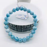 Larimar Bracelet mm size Code# L15 • AAAA Quality • Natural Larimar Round Bracelet- Length 7.50 Inch