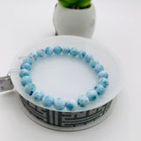 Larimar Bracelet mm size Code# L16 • AAAA Quality • Natural Larimar Round Bracelet- Length 7.50 Inch