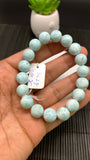 Larimar Bracelet 11 mm size Code# B11 • AAA Quality • Natural Larimar Round Bracelet- Length 7.50 Inch