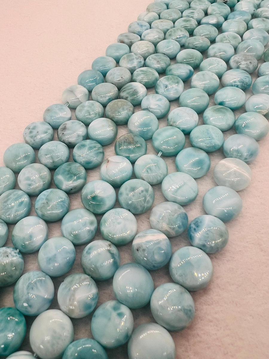◯larimar◯ 100% Natural Larimar Oval Shape Cabochon Gemstone 33.5 Ct