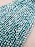 Larimar Round 4 mm size, AAAA top quality Genuine Larimar Beads- Length 40cm-