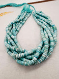 Larimar faceted 7-7.5mm Heishi , Length 16 Inch Larimar Good Quality beads - Larimar Heishi/tyre faceted Beads.
