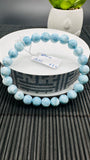 Larimar Bracelet 8 mm size Code#E6 • AAAA Quality • Natural Larimar Round Bracelet- Length 7.50 Inch