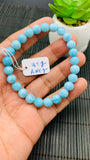 Larimar Bracelet 7.50 mm size Code#E18 • AAAA Quality • Natural Larimar Round Bracelet- Length 7.50 Inch