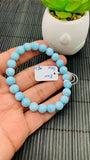 Larimar Bracelet 8 mm size Code#E20 • AAAA Quality • Natural Larimar Round Bracelet- Length 7.50 Inch