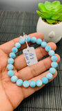 Larimar Bracelet 8 mm size Code#E22 • AAAA Quality • Natural Larimar Round Bracelet- Length 7.50 Inch