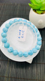 Larimar Bracelet 8.50 mm size Code#E30 • AAAA Quality • Natural Larimar Round Bracelet- Length 7.50 Inch