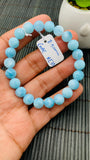 Larimar Bracelet 8.50 mm size Code#E31 • AAAA Quality • Natural Larimar Round Bracelet- Length 7.50 Inch