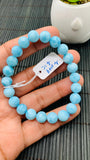 Larimar Bracelet 8.50 mm size Code#E32 • AAAA Quality • Natural Larimar Round Bracelet- Length 7.50 Inch