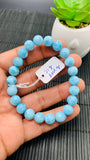 Larimar Bracelet 8.50 mm size Code#E32 • AAAA Quality • Natural Larimar Round Bracelet- Length 7.50 Inch