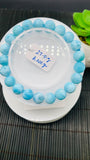 Larimar Bracelet 9.50 mm size Code#E34• AAAA Quality • Natural Larimar Round Bracelet- Length 7.50 Inch