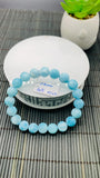 Larimar Bracelet 10.50 mm size Code#E43 • AAAA Quality • Natural Larimar Round Bracelet- Length 7.50 Inch