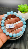 Larimar Bracelet 10.50 mm size Code#E43 • AAAA Quality • Natural Larimar Round Bracelet- Length 7.50 Inch