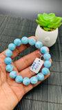 Larimar Bracelet 12 mm size Code#E45 • AAAA Quality • Natural Larimar Round Bracelet- Length 7.50 Inch