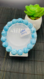Larimar Bracelet 12 mm size Code#E45 • AAAA Quality • Natural Larimar Round Bracelet- Length 7.50 Inch