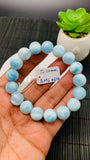 Larimar Bracelet 12.50 mm size Code#E46 • AAAA Quality • Natural Larimar Round Bracelet- Length 7.50 Inch
