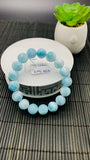 Larimar Bracelet 12.50 mm size Code#E46 • AAAA Quality • Natural Larimar Round Bracelet- Length 7.50 Inch