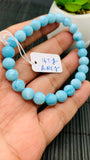 Larimar Bracelet 7.50 mm size Code#E18 • AAAA Quality • Natural Larimar Round Bracelet- Length 7.50 Inch