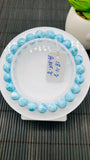 Larimar Bracelet 8 mm size Code#E21 • AAAA Quality • Natural Larimar Round Bracelet- Length 7.50 Inch