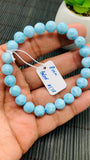 Larimar Bracelet 8 mm size Code#E28 • AAAA Quality • Natural Larimar Round Bracelet- Length 7.50 Inch