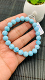 Larimar Bracelet 8.50 mm size Code#E30 • AAAA Quality • Natural Larimar Round Bracelet- Length 7.50 Inch