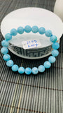 Larimar Bracelet 9.50 mm size Code#E34• AAAA Quality • Natural Larimar Round Bracelet- Length 7.50 Inch