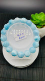 Larimar Bracelet 12.50 mm size Code#E46 • AAAA Quality • Natural Larimar Round Bracelet- Length 7.50 Inch