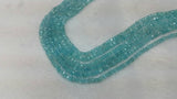 4MM Aquamarine faceted Rondelles AA grade, Length 13" Hand cut faceted