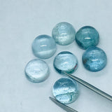 11MM Aquamarine Round Cabs- Aquamarine cabochon Pack of 2 Pcs Good Quality cabs- Blue Aquamarine
