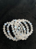 Moonstone Bracelets, size 9-10 mm , stretch elastic bracelet in 7.5” length