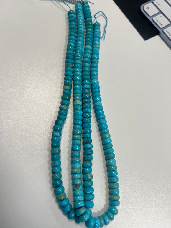 Reserved for Jennifer 2 strands of Turquoise roundel 8mm