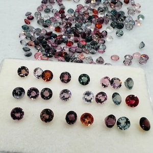 Spinel faceted loose stone • Size 4mm, pack of 6 pc, Mix color, Natural spinel.