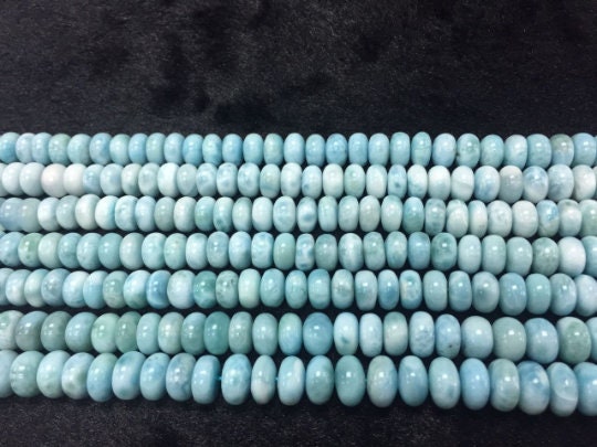 1/2 strand 4A Quality Larimar 7mm Roundel Beads, Length 20 cm Larimar Good Quality beads - Larimar Rondelle Beads