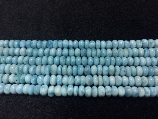 1/2 strand 4A Quality Larimar 6 mm Roundel Beads, Length 20 cm Larimar Good Quality beads - Larimar Rondelle Beads