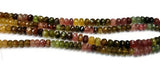 Tourmaline Roundel faceted 6mm Multi Color Beads- Tourmaline Rondelle- Length 16 Inches