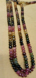 Tourmaline Roundel faceted 6mm Multi Color Beads- Tourmaline Rondelle- Length 16 Inches