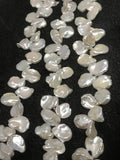 Small Keshi Freshwater Pearl , Natural white keshi shape , Length 16'' Fresh water Pearl Beads , Size 7-8 MM