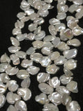 Small Keshi Freshwater Pearl , Natural white keshi shape , Length 16'' Fresh water Pearl Beads , Size 7-8 MM