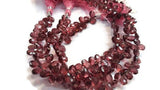 Garnet Rhodolite faceted Pear Briolette, 5X7 mm  8 Inch Strand