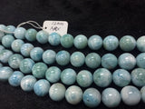 12 MM Larimar Smooth Round Shape 4A Quality Natural Larimar ,Top Quality Length 40 cm - Larimar Beads
