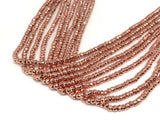 3MM(Pack of 2 Strand) Hematite Faceted Roundel Rose gold Coating, AAA Quality , hematite beads 16 Inch Length