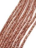 3MM Hematite Faceted Roundel Rose gold Coating, AAA Quality , hematite beads 16 Inch Length