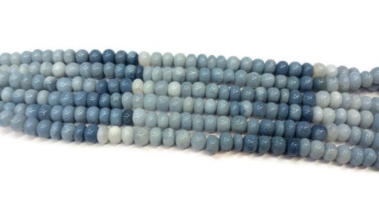 Peruvian Blue Opal Rondelle 8mm  , Blue Opal Shaded Beads, Length 17